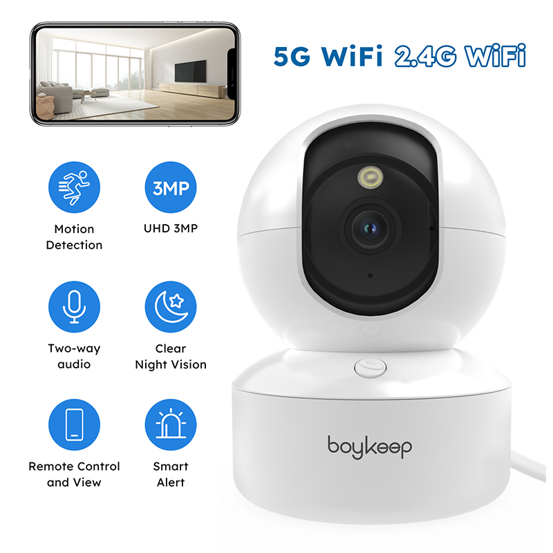 1PC 360° 2K Wired Security Cameras WiFi Night Smart Home Camera