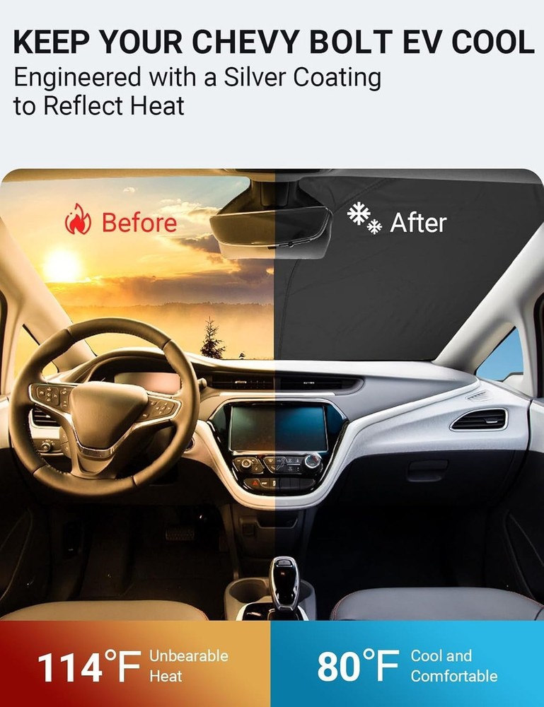 Proadsy 2026 Upgrade Front Windshield Sun Shade Foldable Sunshade Protector C...