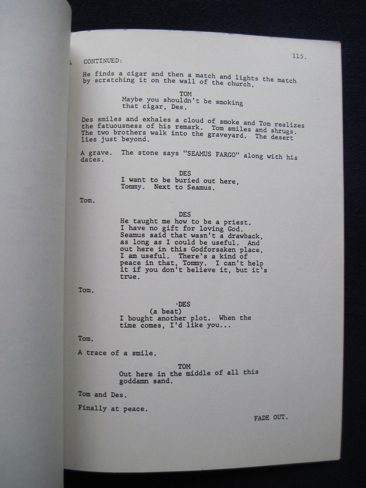 TRUE CONFESSIONS by JOHN GREGORY DUNNE & JOAN DIDION - ORIGINAL SCRIPT