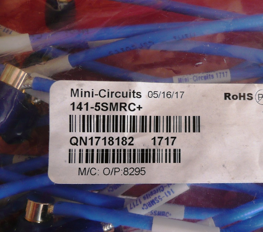 FIVE (5) Mini Circuits 141-5SMRC+ Hand-Formable 5" RF Cables, RoHS
