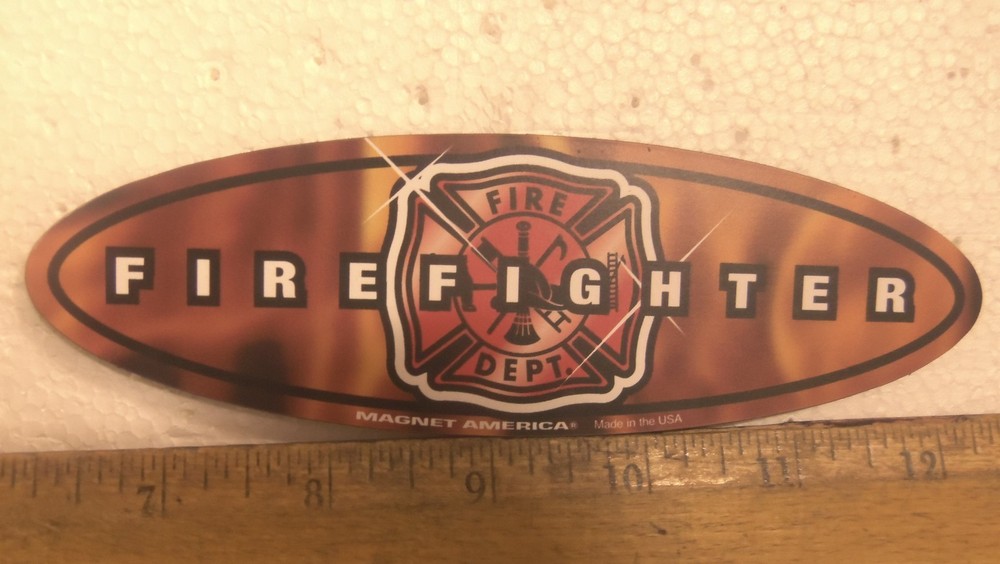 Firefighter Oval Shaped Magnet