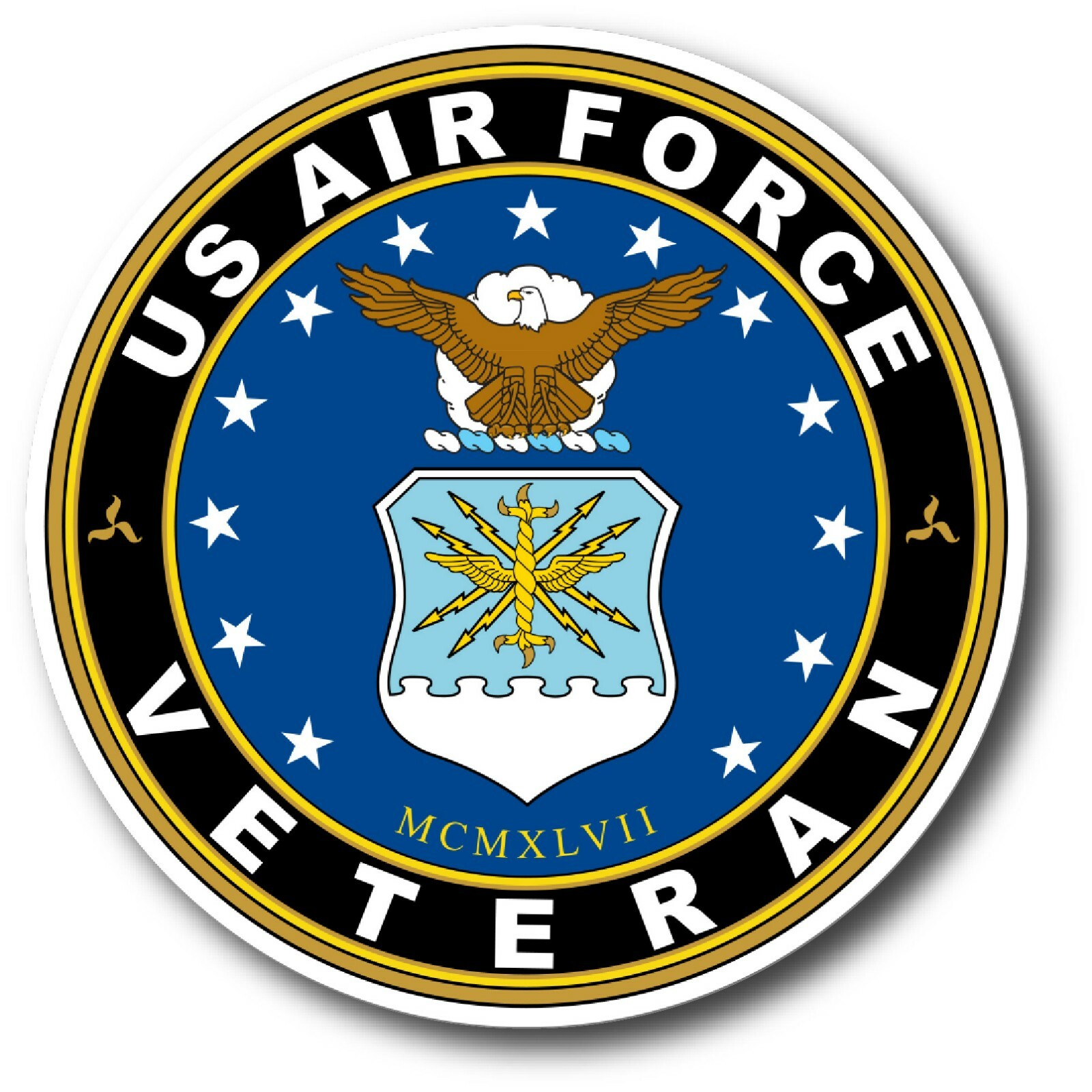 US AIR FORCE VETERAN DECAL STICKER 3M USA MADE TRUCK WINDOW WALL CAR LAPTOP