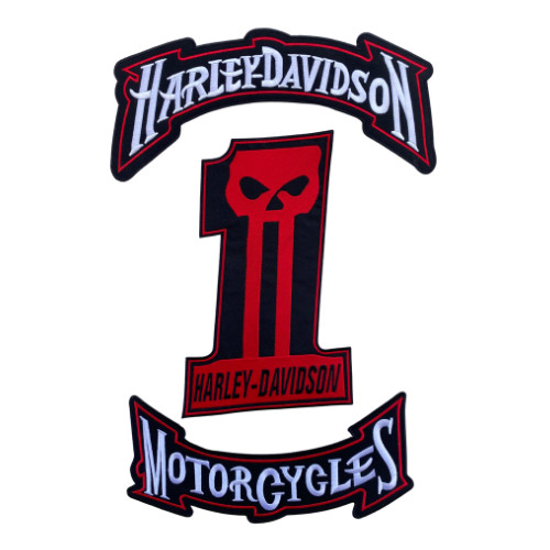 Harley-Davidson Dark Custom No. 1 Skull 3-Piece Patch Set