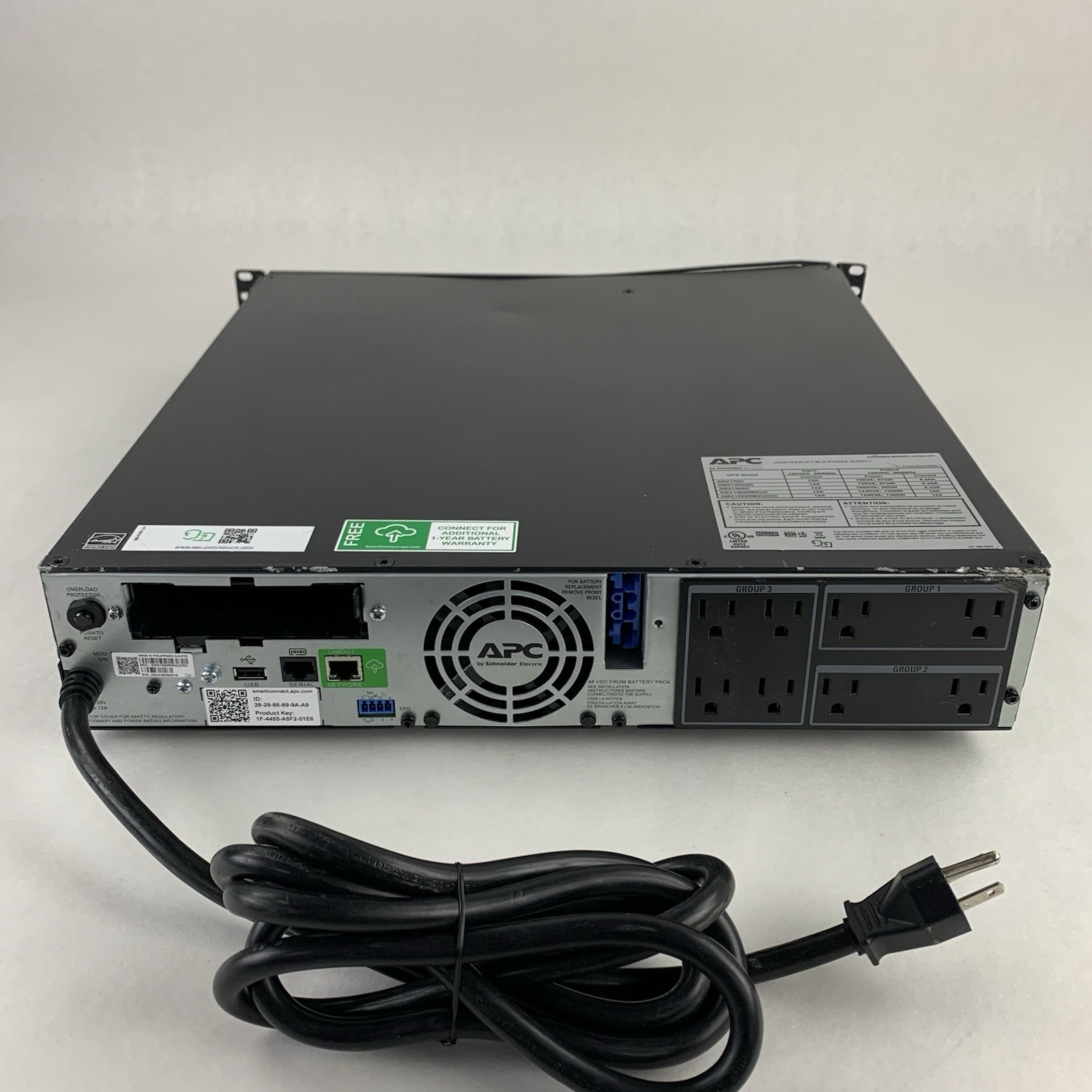 APC SMX1500RM2UCNC Battery Backup UPS Tested Bent No Net Card No Batt No Caddy