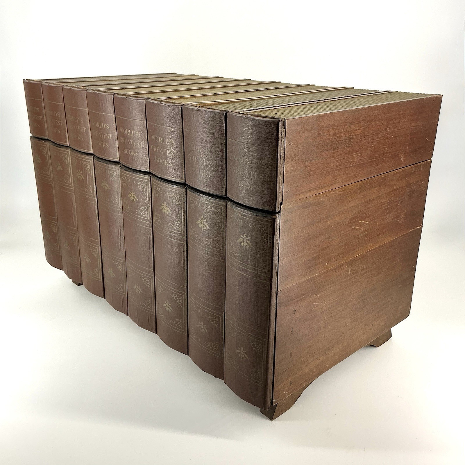 Vintage Midcentury Karoff Mini Bar Faux Books Liquor Cabinet MCM 1950s