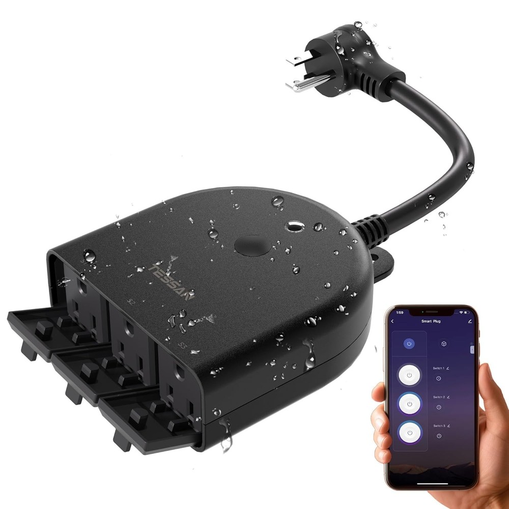Outdoor Smart Outlet with Timer Function - 15A Waterproof Design for Smart Homes