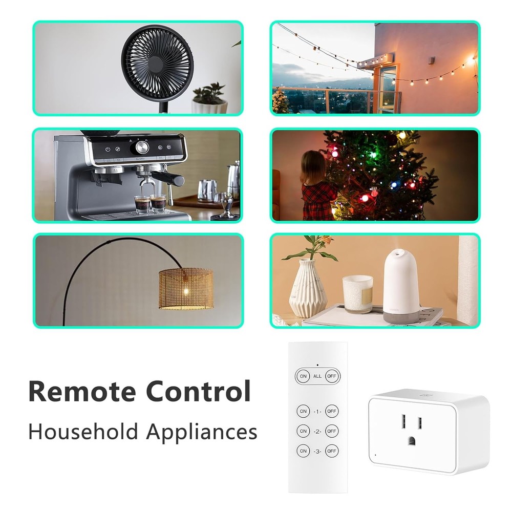 3 Pack Wireless Electrical Outlets with Remote Control, 15A, 100FT Range