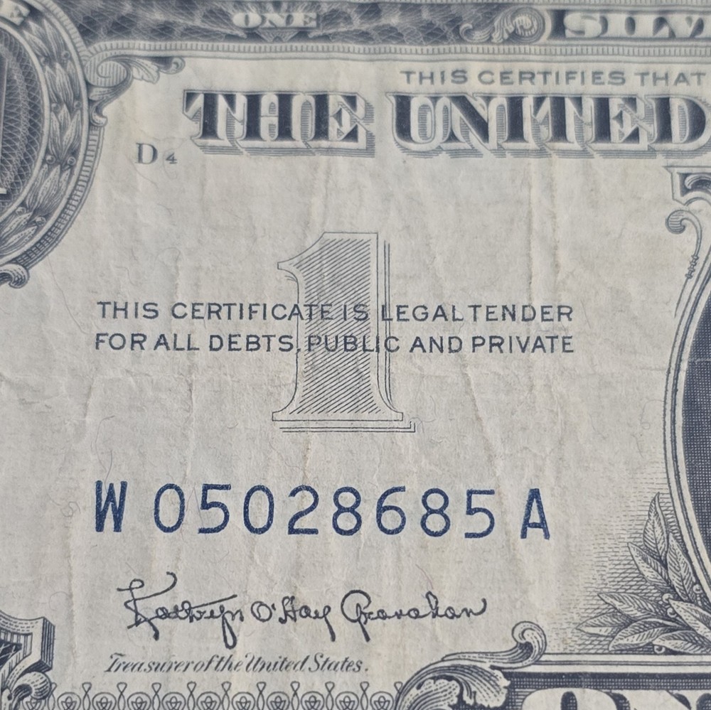 TWO-$1 1957B SERIES SILVER CERTIFICATES