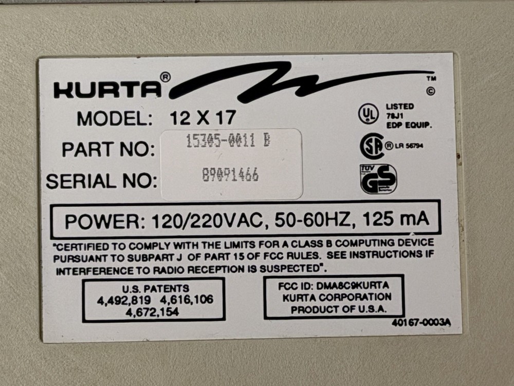 Kurta IS/ONE 12x17 Digitizing Tablet Input System Powers On Vintage CAD