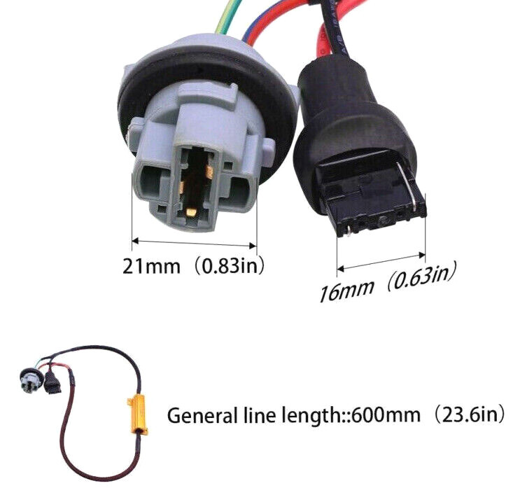 2PC 7443 7440 LED Decoder Load Resistor Canbus Error Canceller Fix Hyper Flash