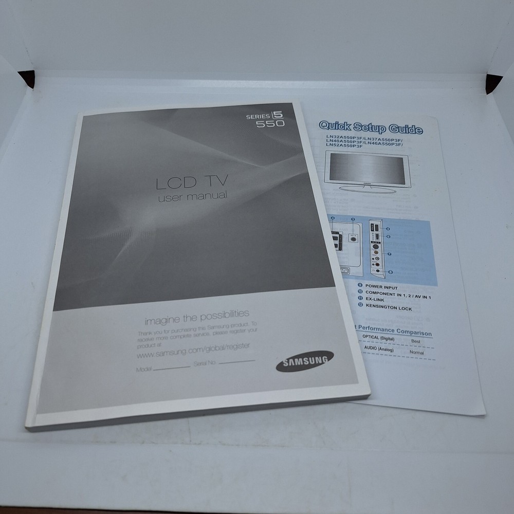 Samsung LCD TV Series 5 550 User Manual & Quick Setup Guide