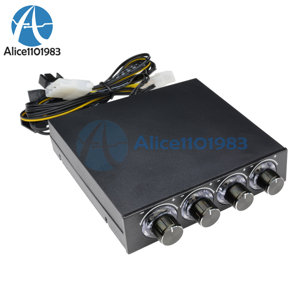 3.5" PC HDD CPU 4 Channel Fan Speed Controller Control Led Cooling Front Panel