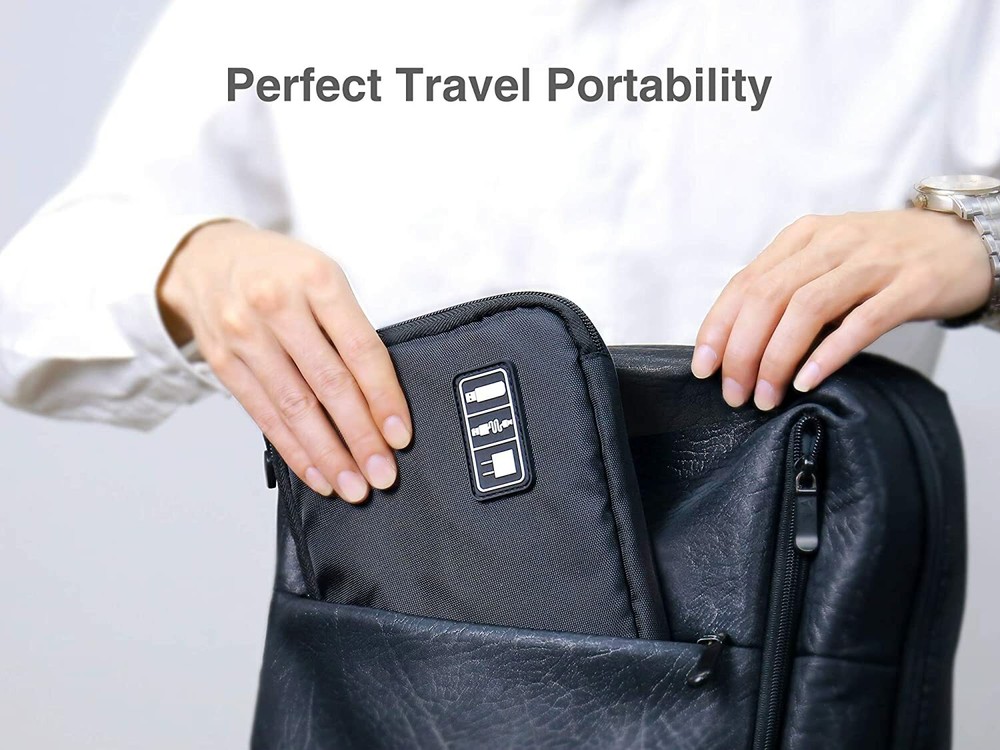 Universal Protective Travel Case for Small Electronics cable Accessories - Black