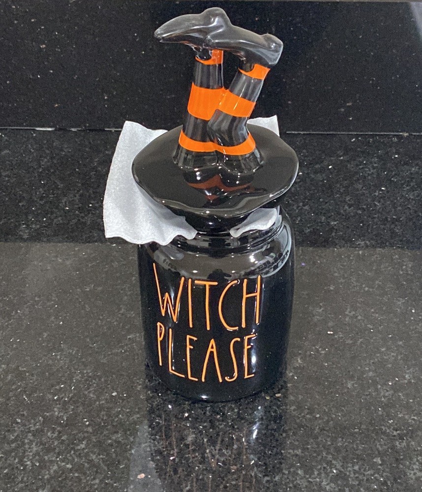 RAE DUNN Witch Please Figural Black Canister