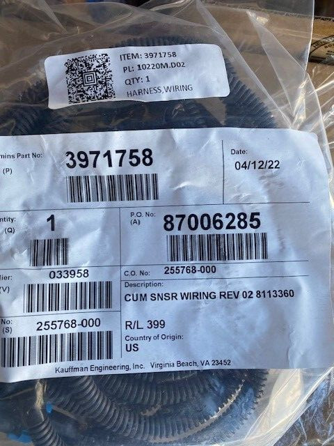 Cummins Wiring Harness - 3971758