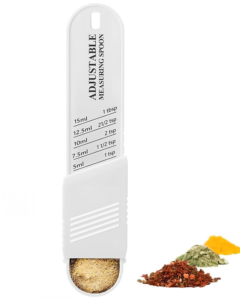 Adjustable Measuring Spoon for Dry and Liquid（White）