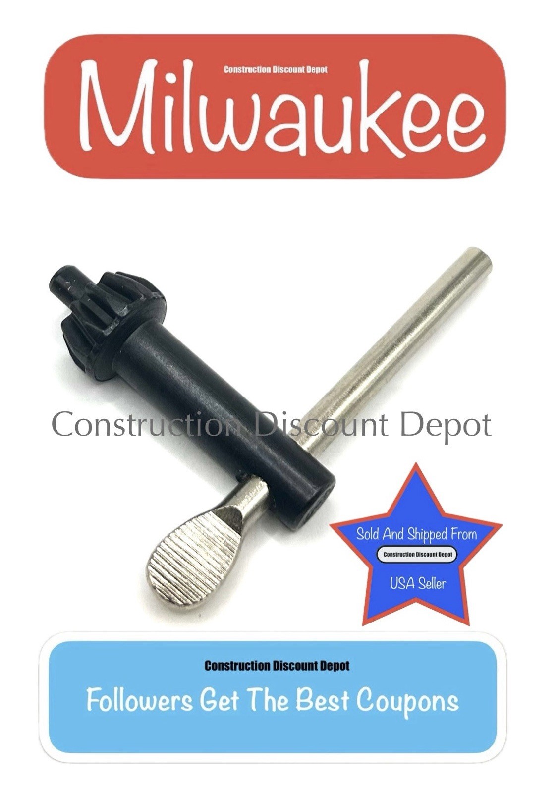 Milwaukee 48-66-3280 K32 REPLACEMENT Chuck Key Jacobs w/ 1/4" Pilot