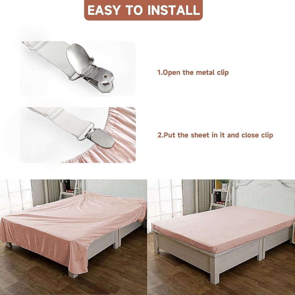 Upgrade Your Bedding: 4 Adjustable Triangle Bed Sheet Holders for Stability