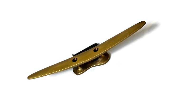 solid brass large Hand Cast 8" inch Cleat Tie Down Rope Solid Heavy Hook boat