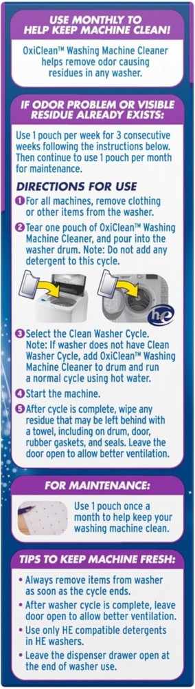 Washing Machine Cleaner with Odor Blasters, 4 Count