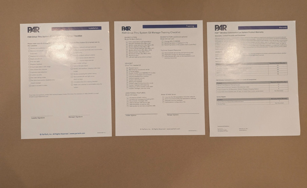PAR G5 B1 Drive Thru Intercom System. (Does Not Include Vehicle Detector Board)