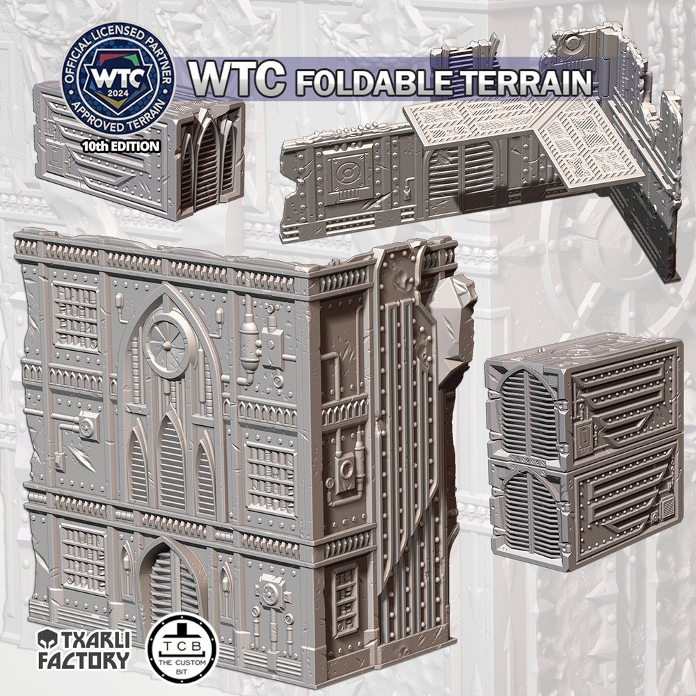 40k - WTC Format Foldable Terrain Set (Industrial) Tabletop Wargaming Scenery