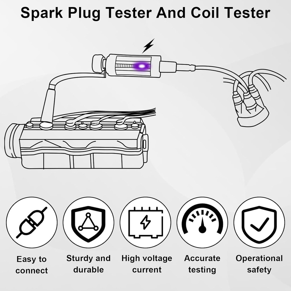 Spark Plug Tester, Adjustable Ignition System Coil Tester, Coil-on Plug Ignit...