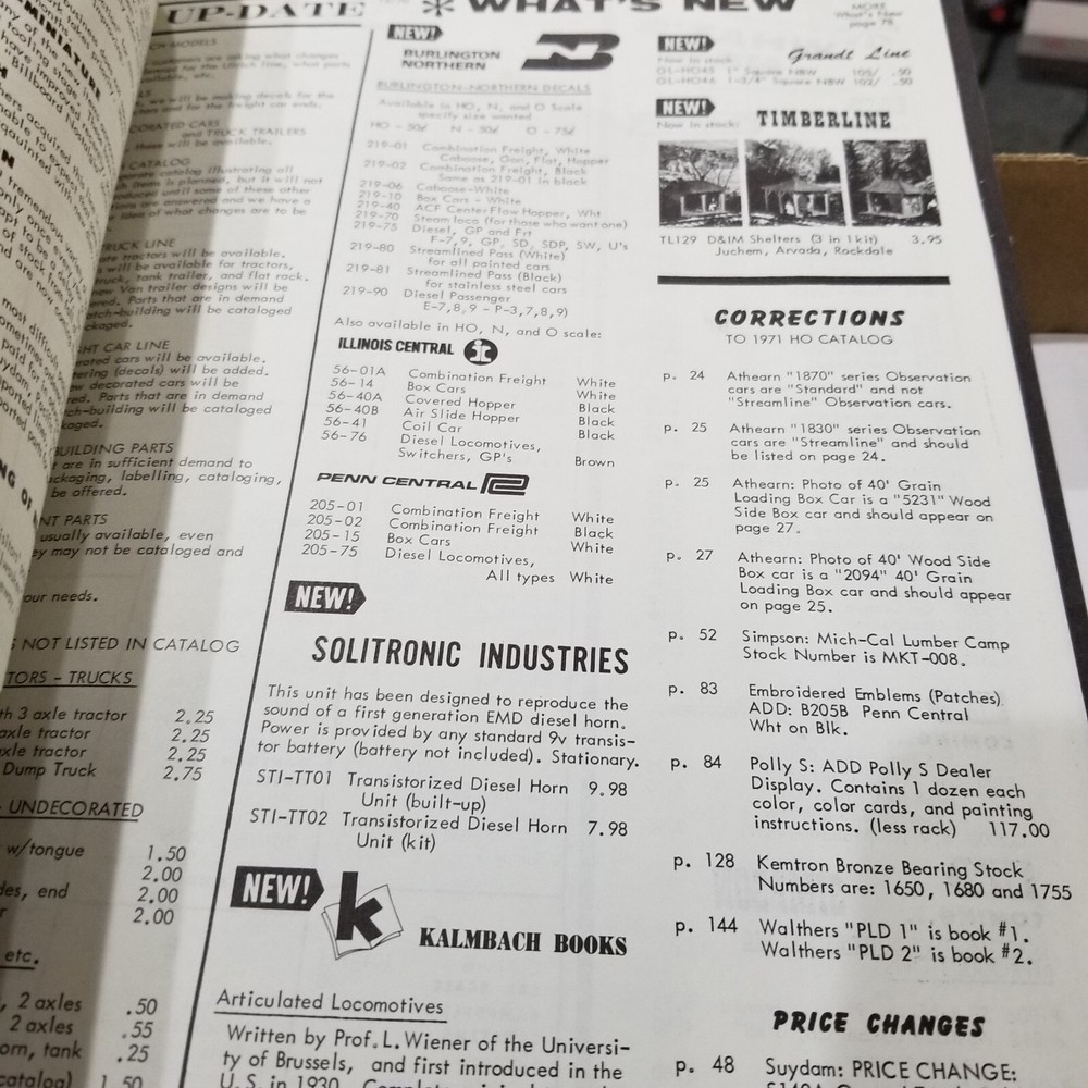 1971 Walthers HO Train Scale Catalog Reference Book