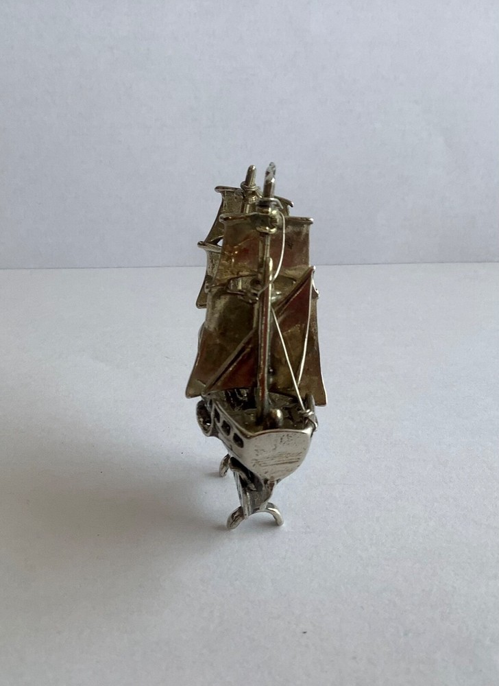 VINTAGE CONTINENTAL SOLID SILVER MINIATURE GALLON SHIP PINTA