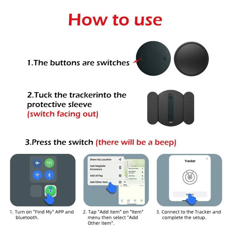 Mini GPS Tracker, 1 Count Tracker with Weatherproof Magnetic Case, IOS Only