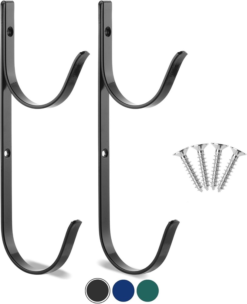 Secure Pool Pole Hangers - 2 Pack Heavy-Duty Wall Mount Hooks for Max Support