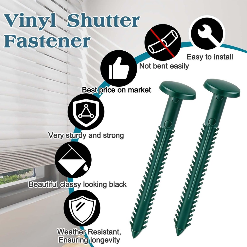 60Pcs 3 Inch Vinyl Shutter Fasteners, Window Shutter Panel Pegs Shutter Screw...