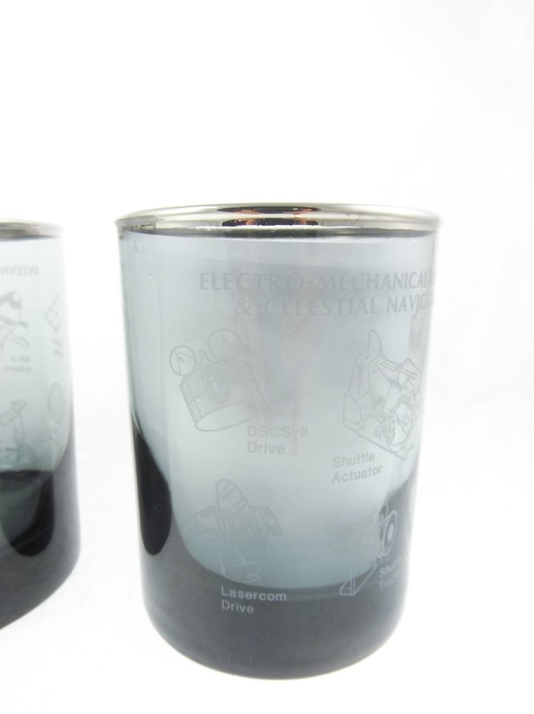 2pc Set Aerospace Systems Division 25th Anniversary Ball Drinking Glasses 4"
