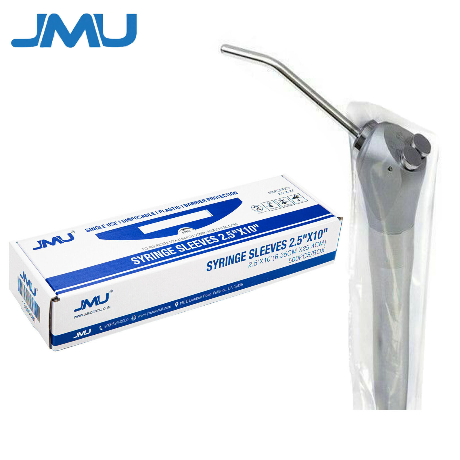10Boxes JMU Dental 3 Way Air Water Syringe Sleeves Handpiece Covers 2.5"x10"