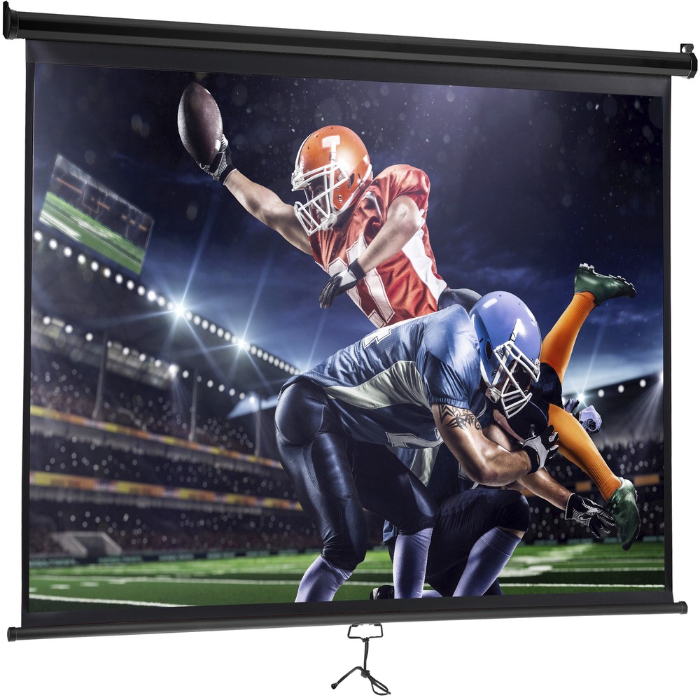 Screens Manual 100" 16:10 Manual Pull Down Projector Screen 4K Retract Black
