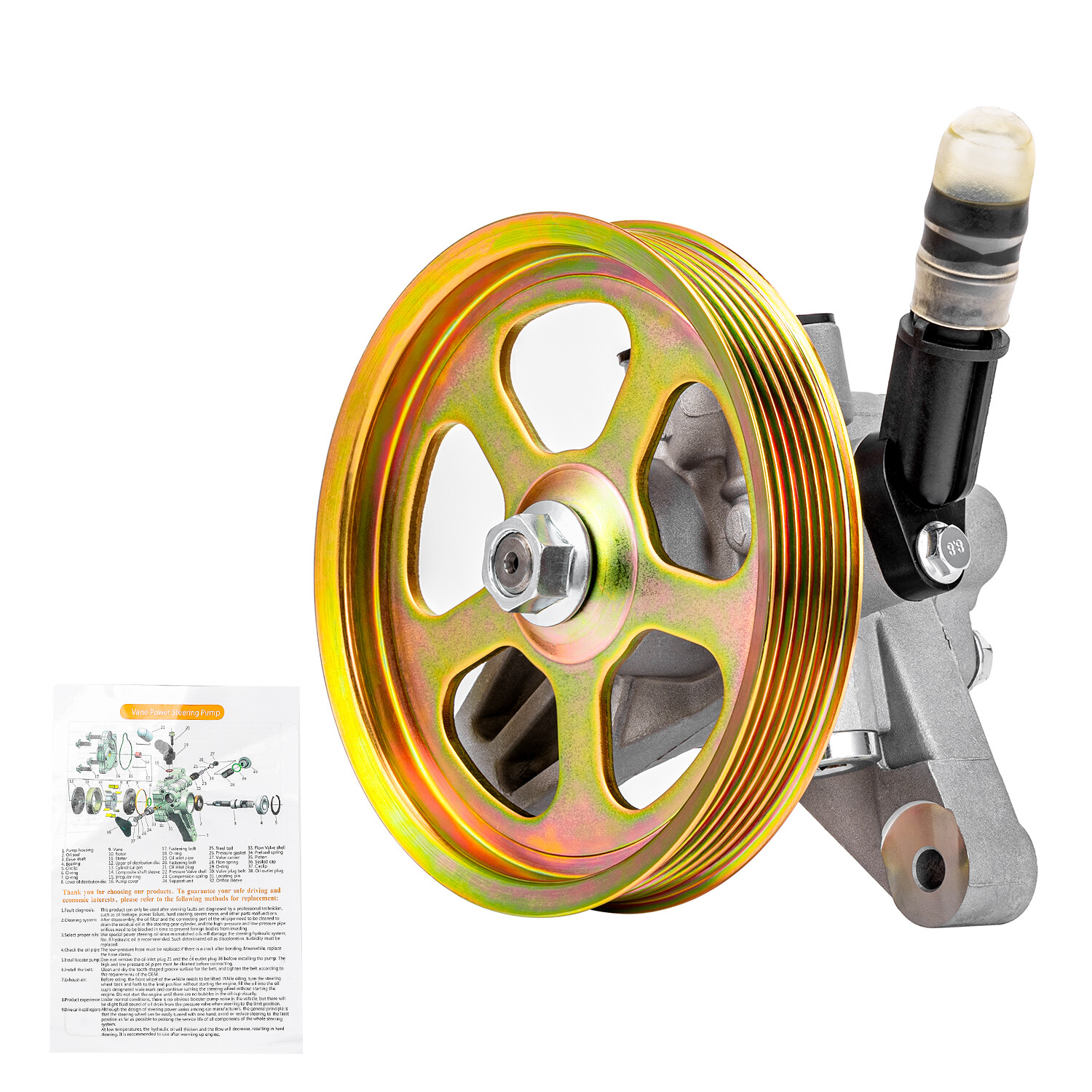 Power Steering Pump w/ Pulley for Acura TL 3.2L 2004 2005 2006 2007 2008 2008