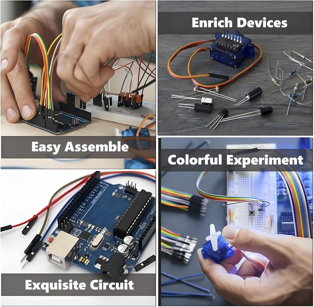Best UNO R3 Kit Mega328 Tutorial Compatible with Arduino IDE 40 in 1 Electronics