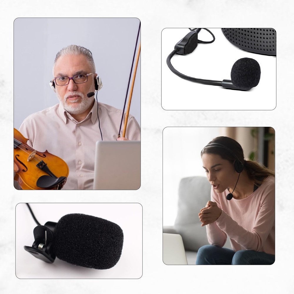 20 Pcs Foam Microphone Windscreen Set Black Stage Cover