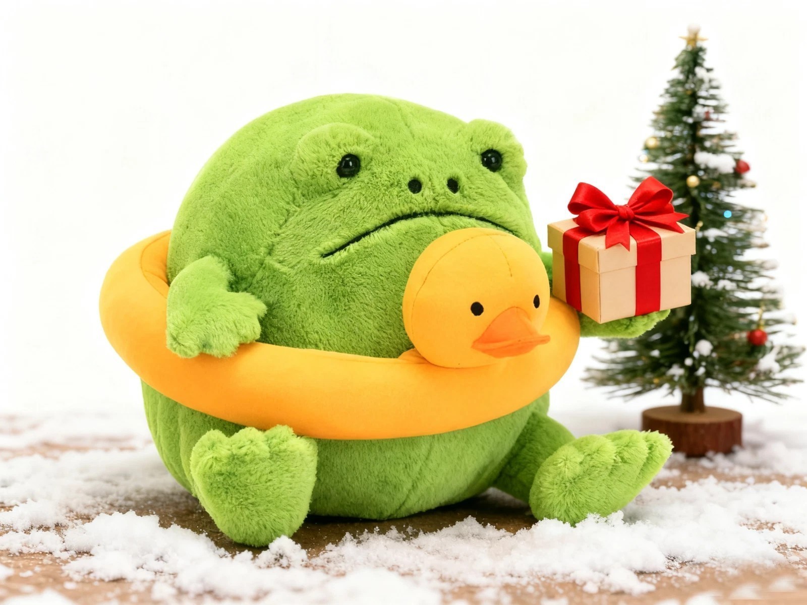 Jellycat Retired Ricky Rain Frog with Rubber Ring Duck - Brand New With Tags