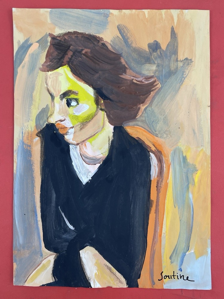 Chaim Soutine Shepard Drawing on paper (Handmade) signed