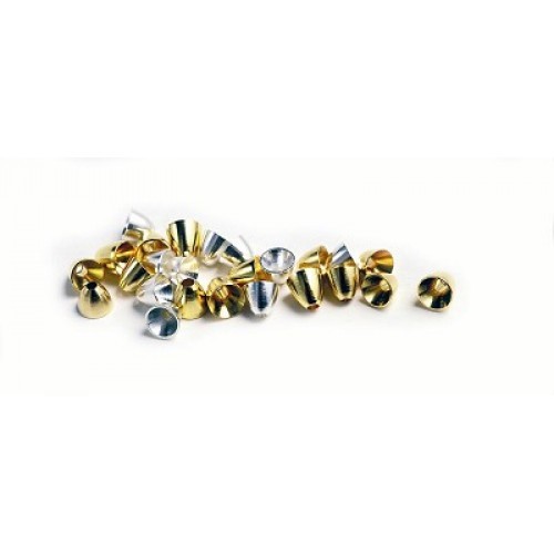 Brass Cone Heads for Fly Tying, two colours, 25 per pack, 3 sizes. crafting