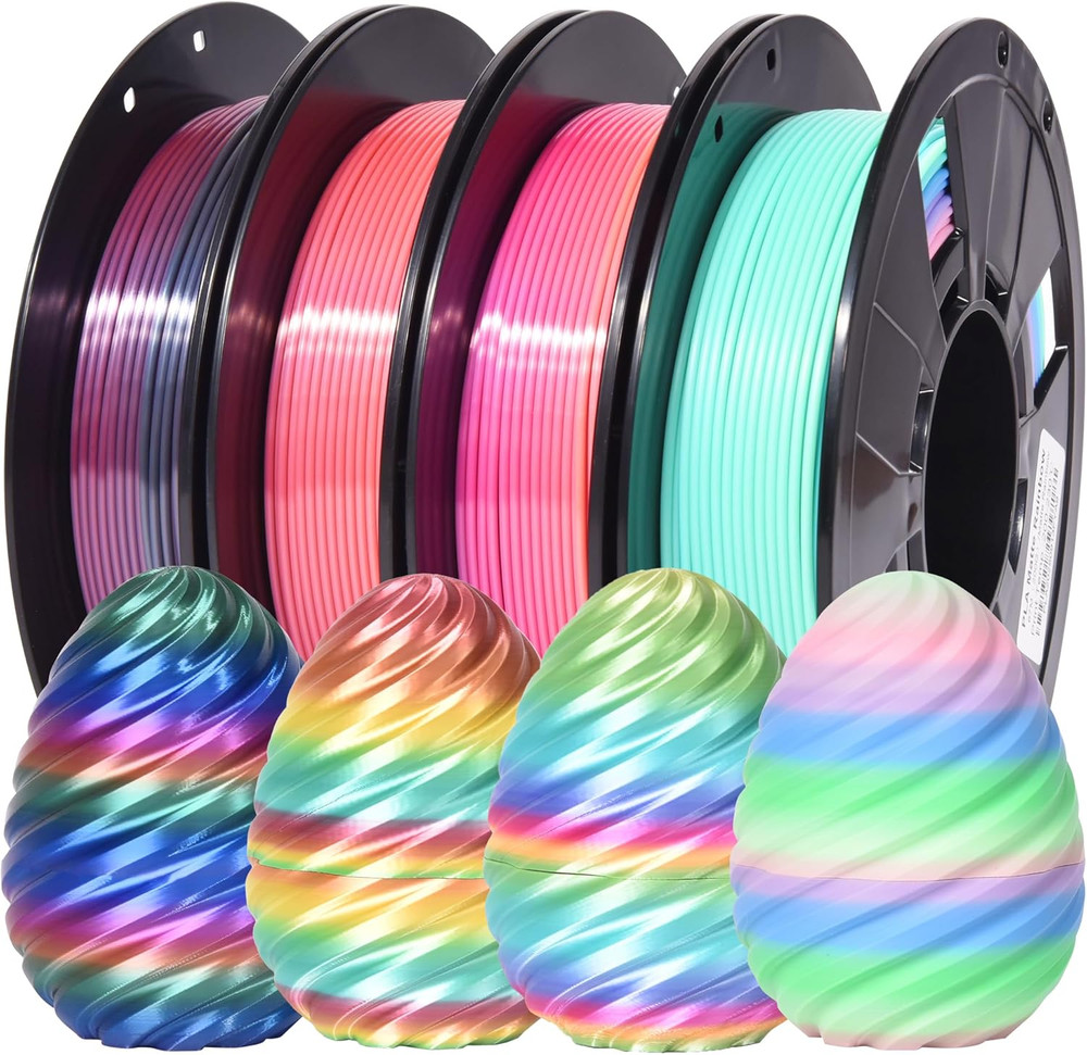 3D Printer Filament Bundle Silk Shiny Rainbow PLA Filament, Multicolore Fast ...