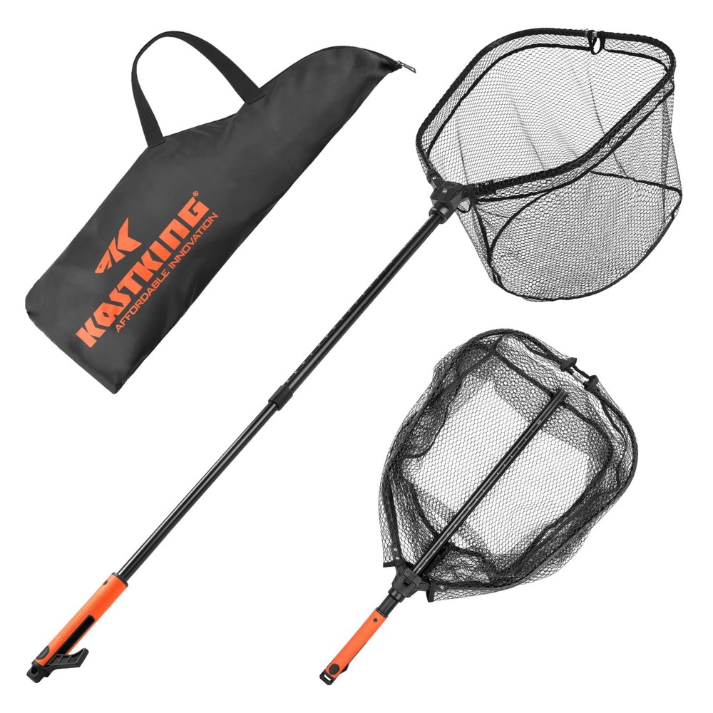 Brutus Folding Landing Net with Boat Hook, Foldable, Extendable, Lightweight & S