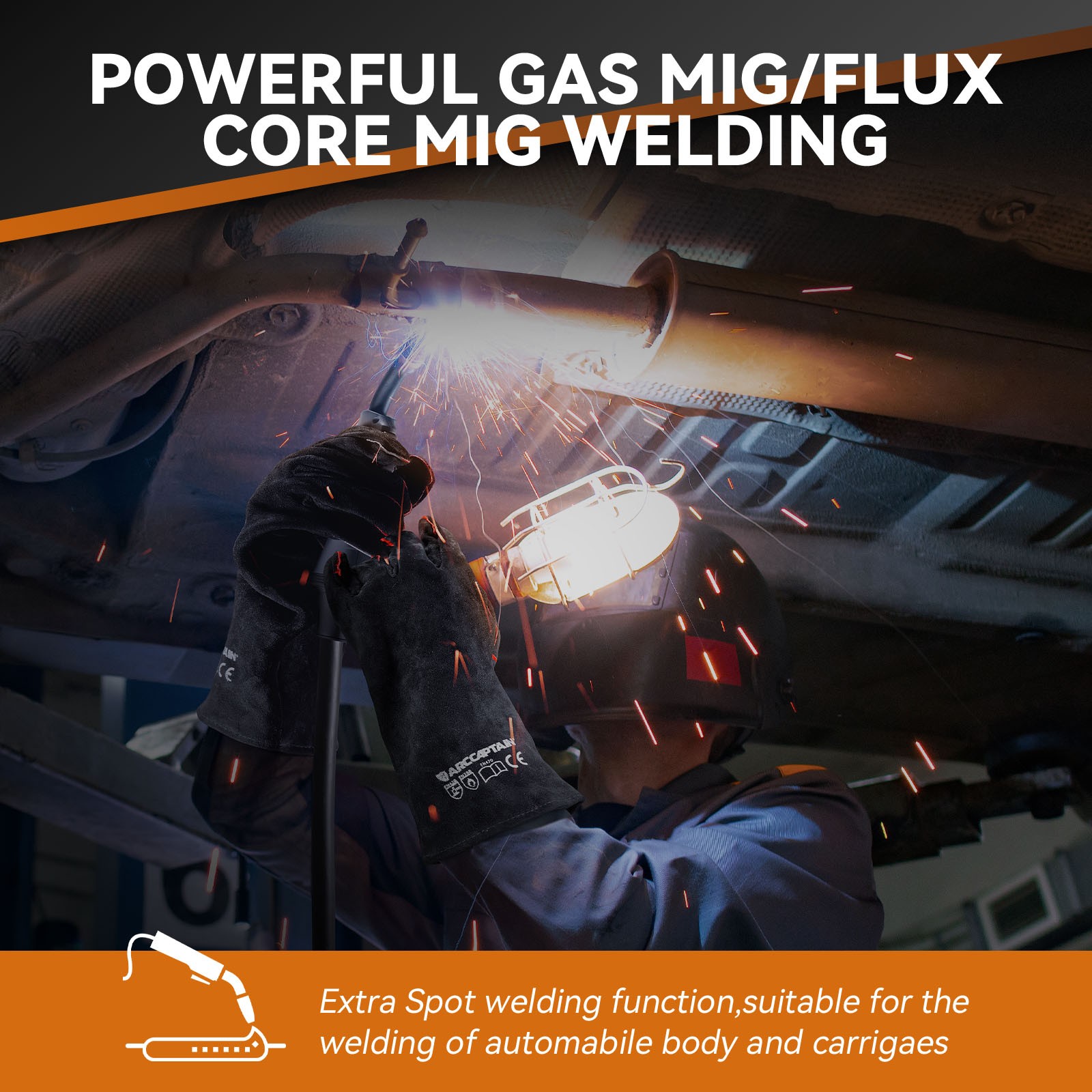 6IN1 MIG Welder 200A Multi Process w/Gasless Flux Core Stick Lift TIG 110V/220V