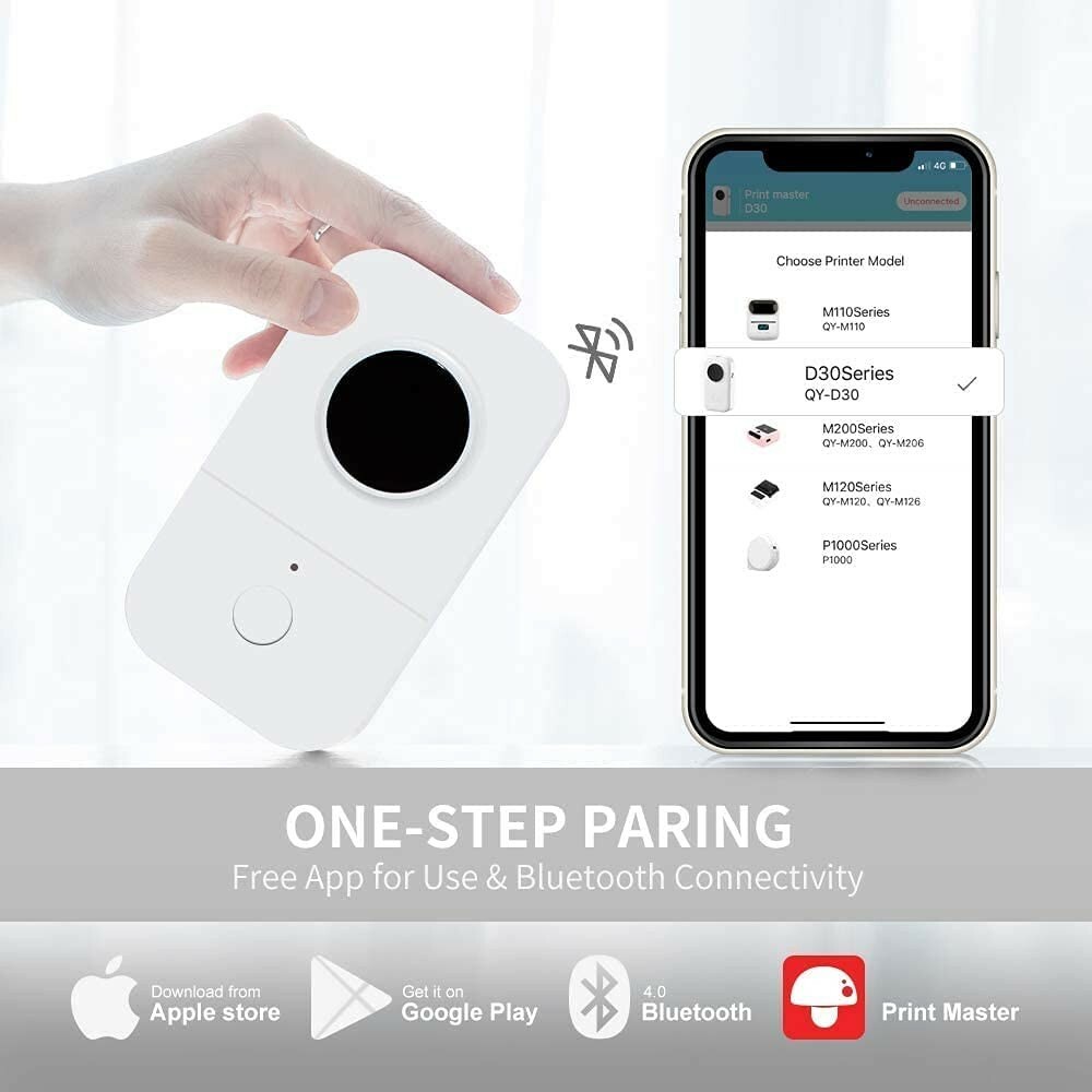 Phomemo D30 Mini Label Maker Machine Portable Wireless Small Thermal Printer