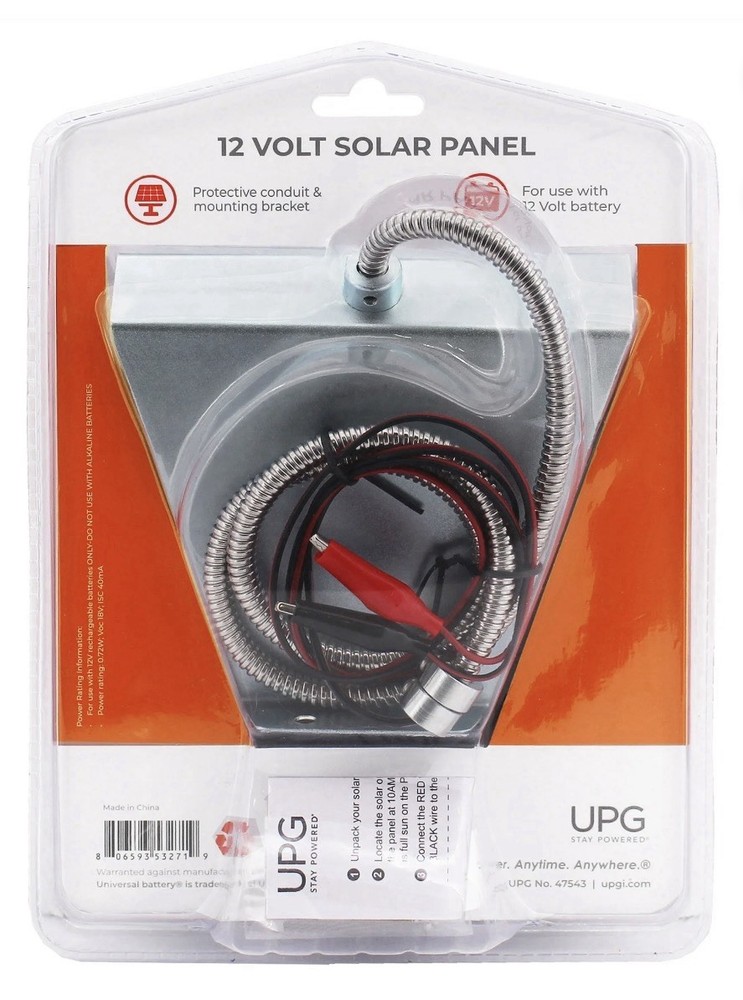 Solar Panel - Universal Power Group 12V Solar Panel for Outdoor Charging.