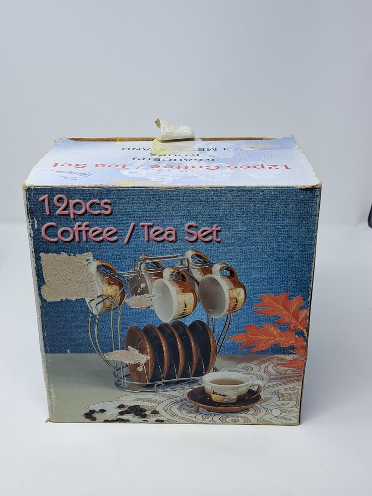 12 Piece Miniature Coffee - Tea Set with Caddy