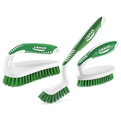 Scrub Kit: Three Different Durable Brushes for Grout, Tile, Bathroom,