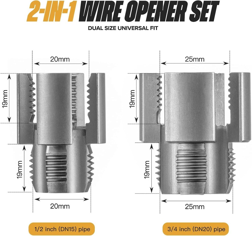 Dual-Function Pipe Threading Kit for Electric Drills