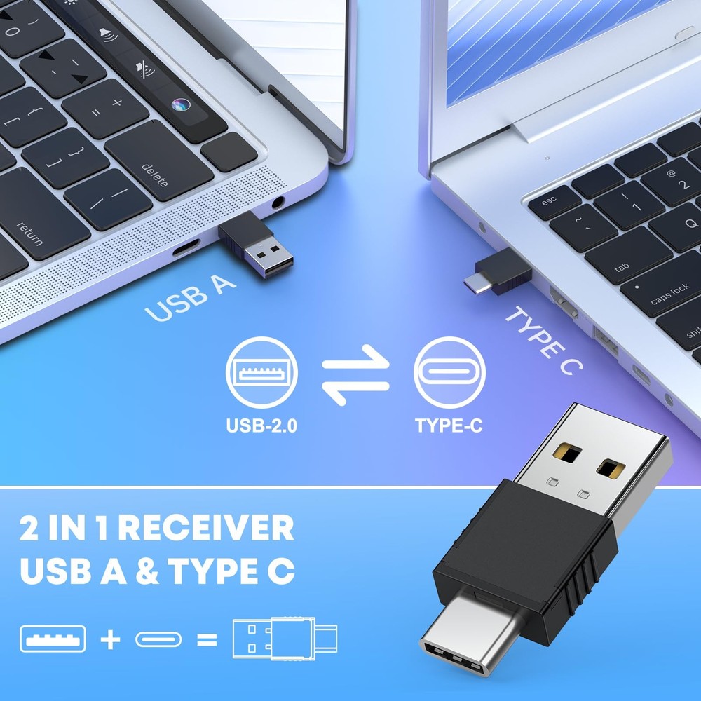 2 in 1 Type C USB Presentation Clicker with Carry Bag, Wireless Presenter Rem...